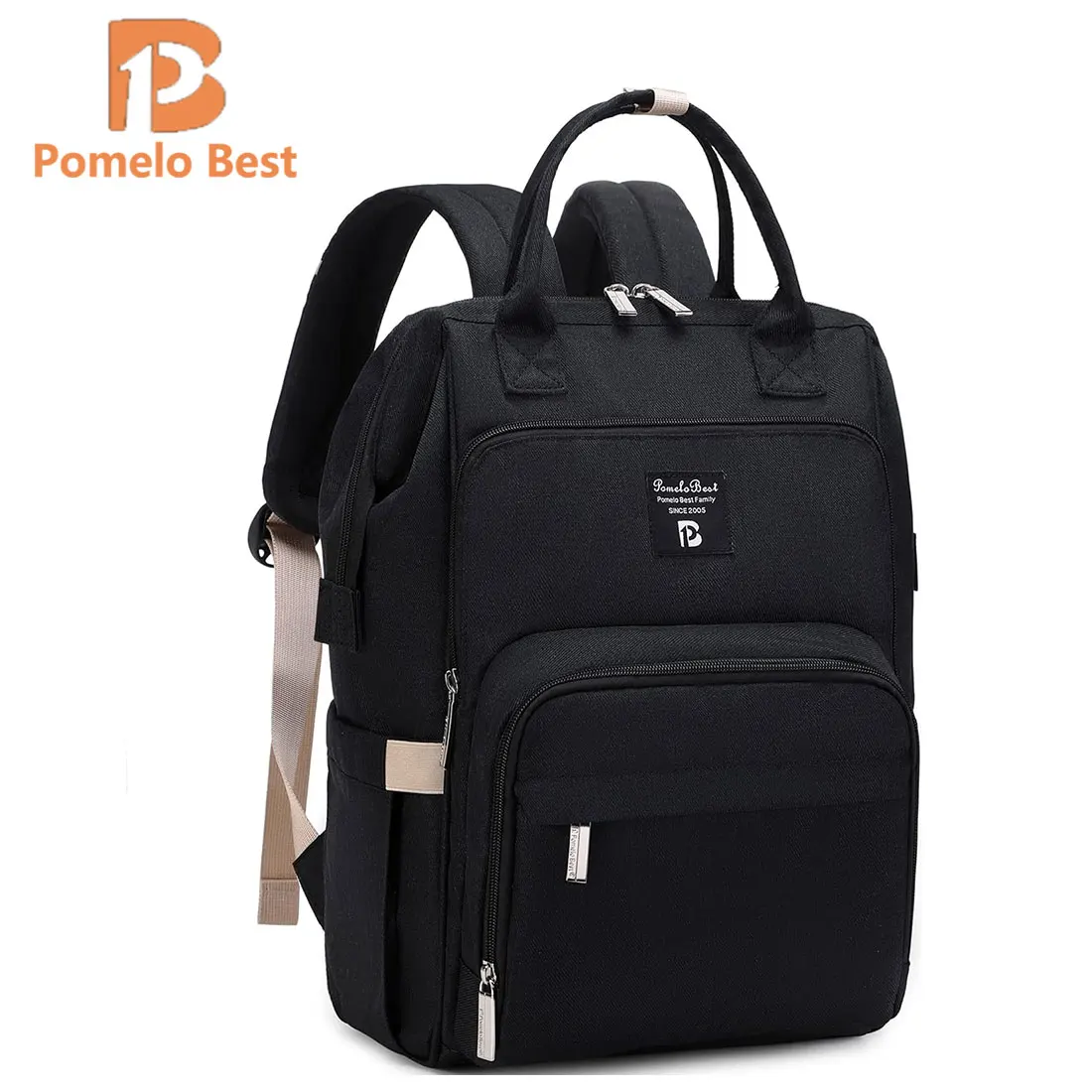 

Pomelo Best Waterproof Oxford Baby Diaper Backpack Maternity Diaper Bag with Detachable Stroller Straps Large Capacity Portable
