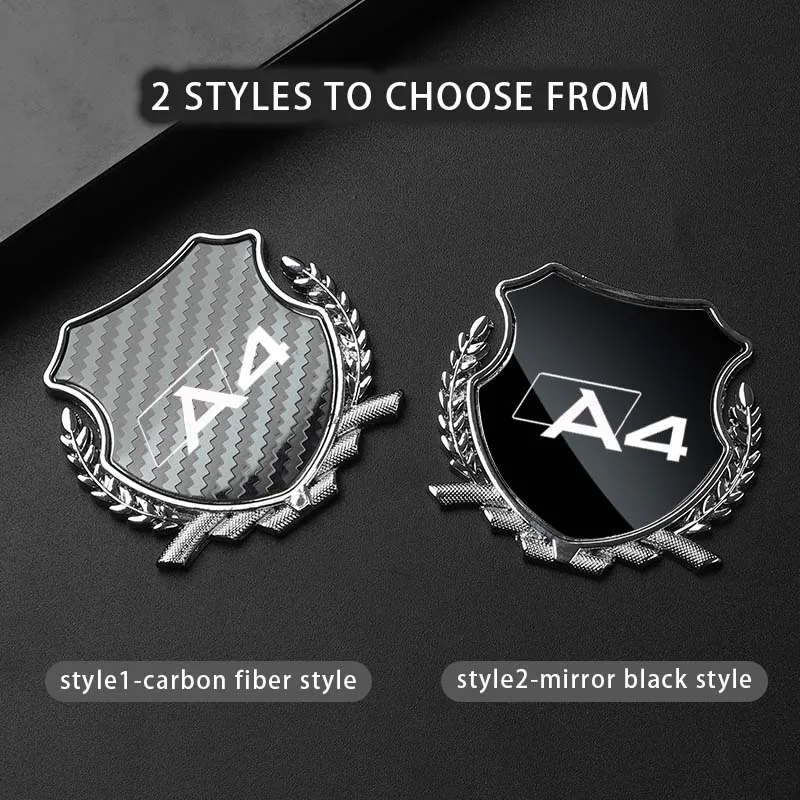 Car Side Modification Sign Triangular Metal Sticke For Audi A4 B6 B7 B8 B9 Carplay 2024 2023 Accessories Gear Mats DIY Logo Key