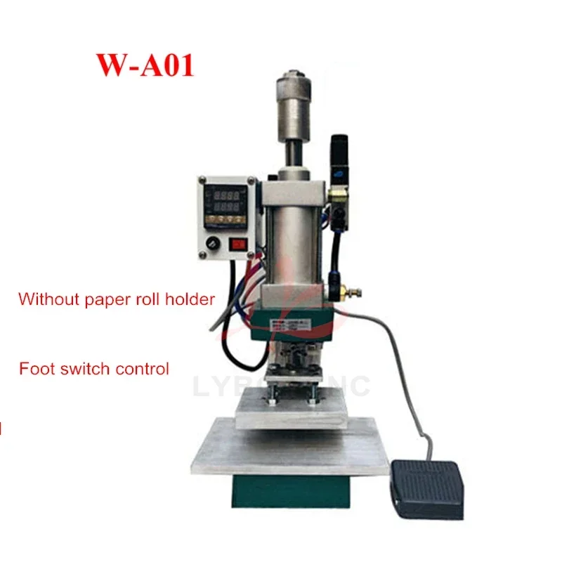 Imagem -02 - Máquina de Gravação do Logotipo do Couro Pneumático Inteiramente Automático Máquina de Carimbo Quente para o Papel Madeira Cartão do Pvc Calor Que Pressiona 220v 110v