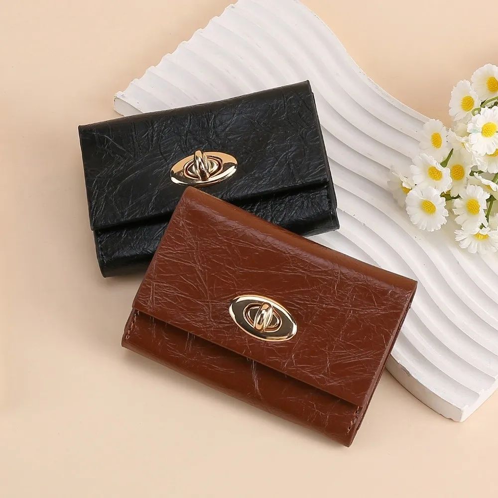 Fashion Short Women Wallet Solid Color Waterproof Coin Purse PU Leather Multi Layer Credit Card Holder Gifts