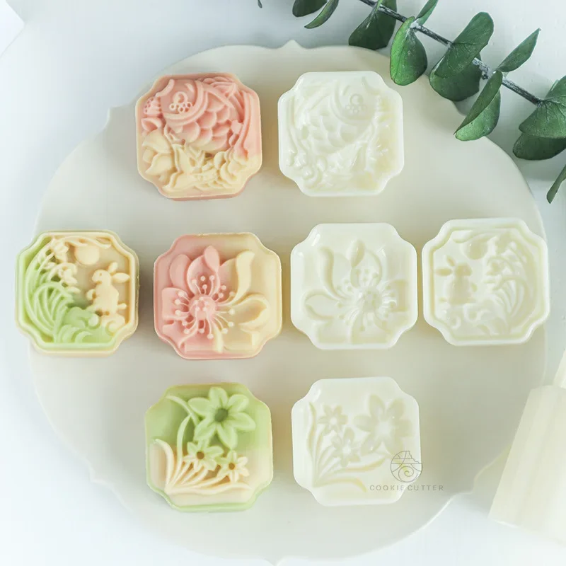 Window edge flower koi fish flower mung bean cake mold Mid-Autumn Festival carp daffodil lotus moon cake mold Chinese yam