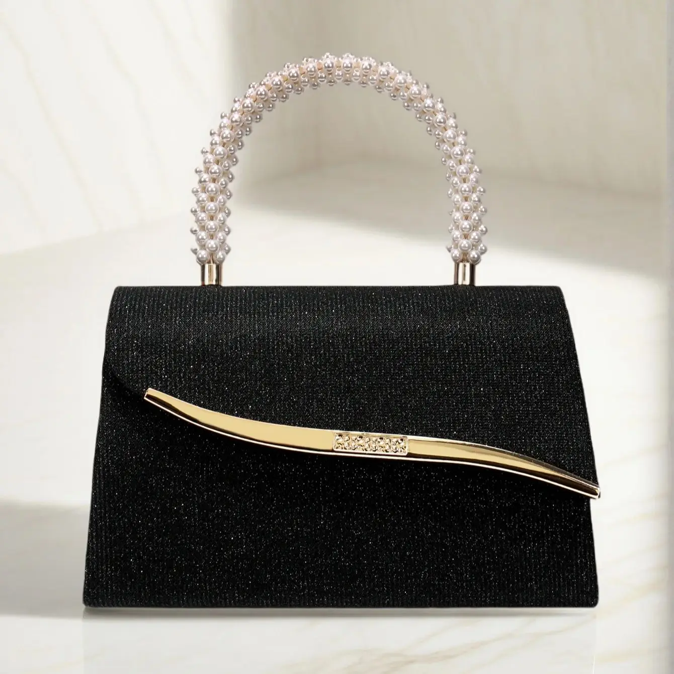 

New Arrival Metal Pearl Glitter Women Evening Bags Sequins Lady Party Handbags Handle Mixed Color Wedding Banquet Clutch Bags