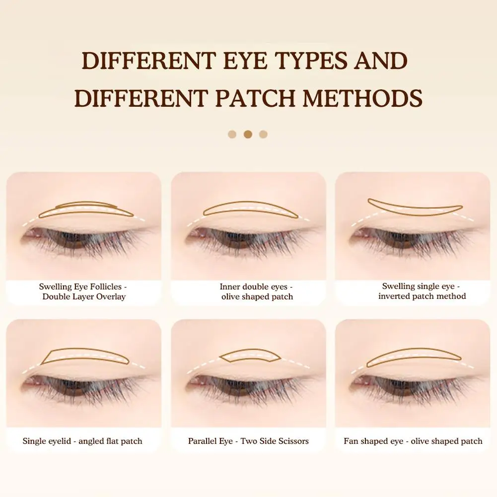 Double Eyelid Stickers Womens Invisible Natural Traceless Lace Handy Gadget Olive Wide Thin For Swollen Eyes Eyes Beauty Tool