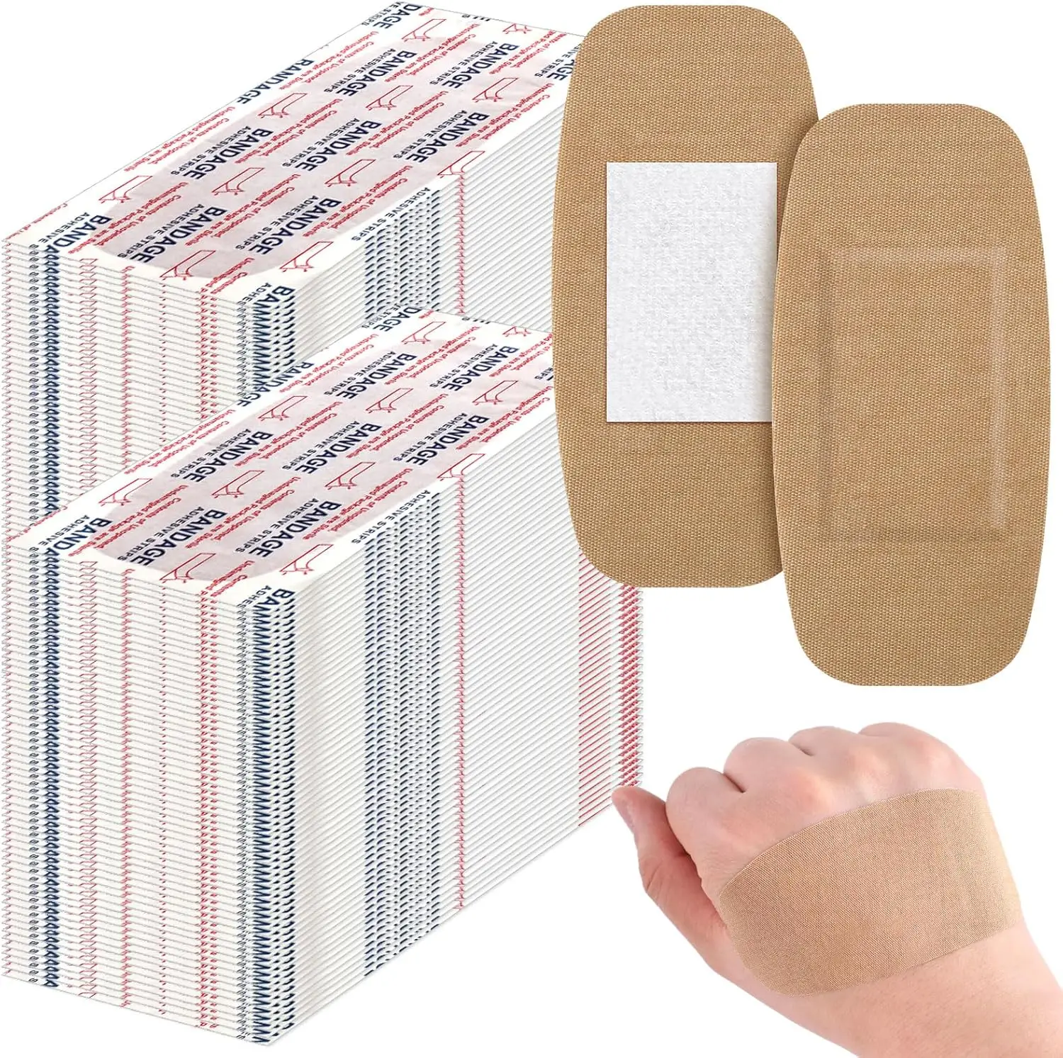 

400 шт. больших гибких тканевых бинтов размером 2x4 дюйма для ухода за ранами и защиты