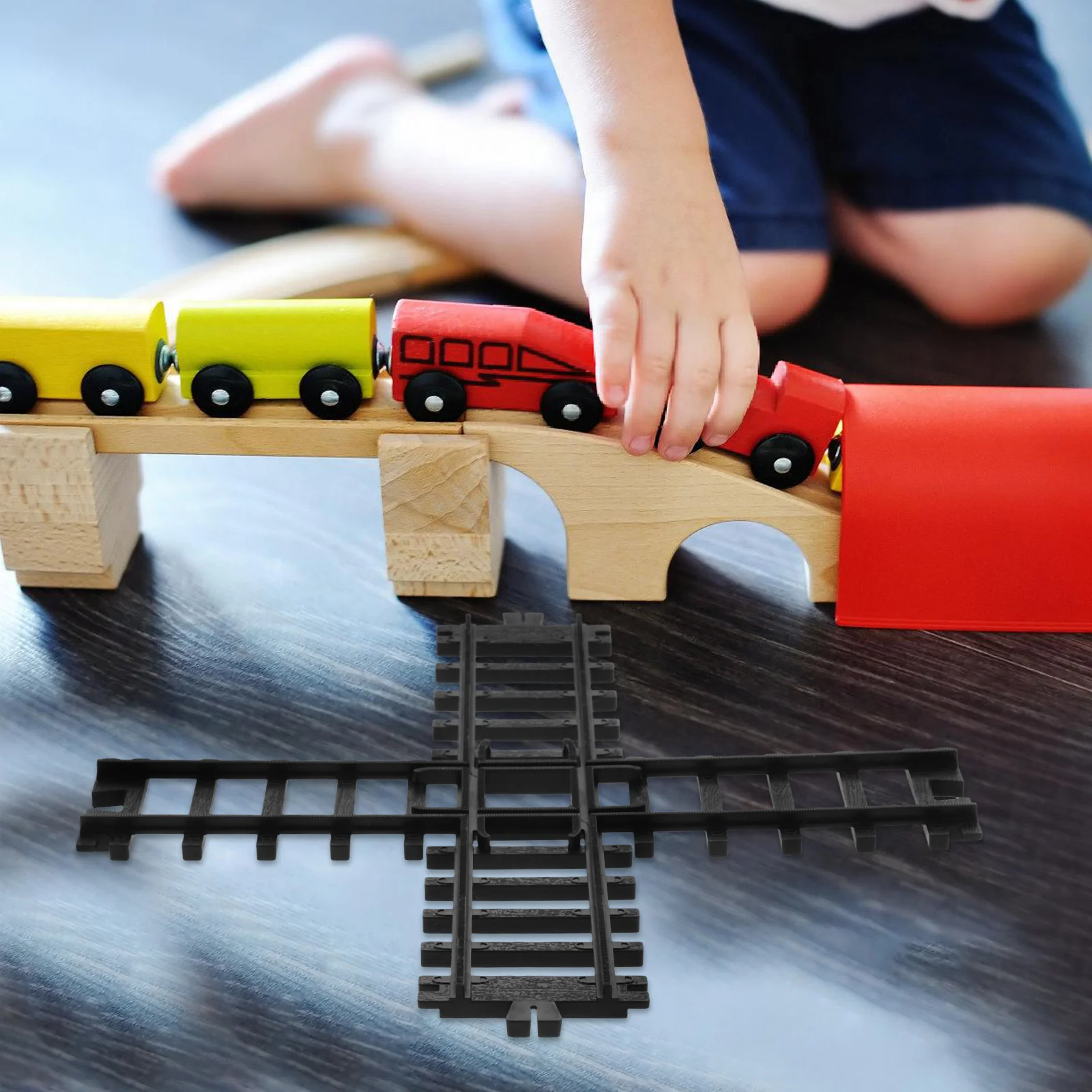 Simulated High-Speed Train Track Realistic Diy Set Plastic Tracks For Sand Table Decor Micro Landscape Railroad Layout
