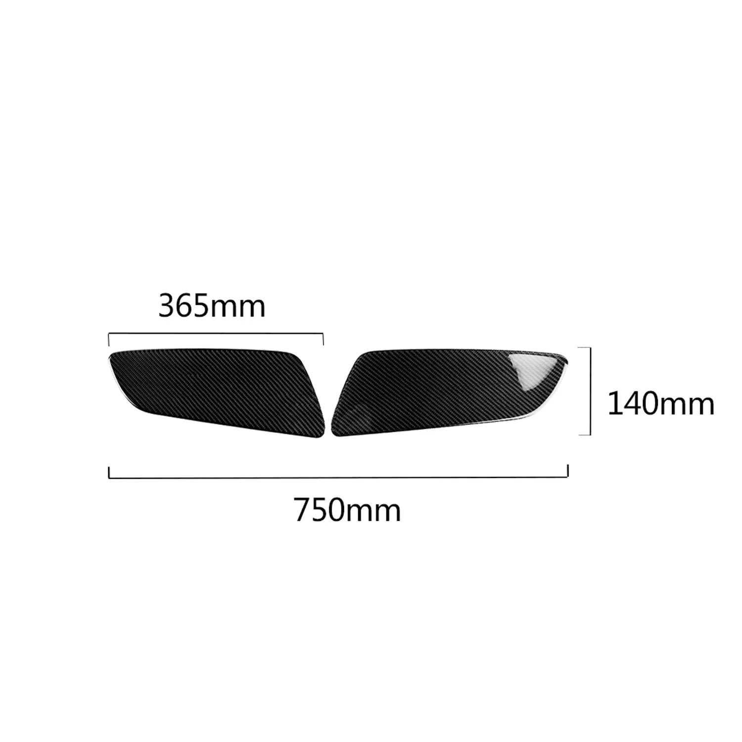 For Ford Mustang 2015-2019 Car Carbon Fiber Rear Door Panel Door Cover Protective Carbon Fiber Trim