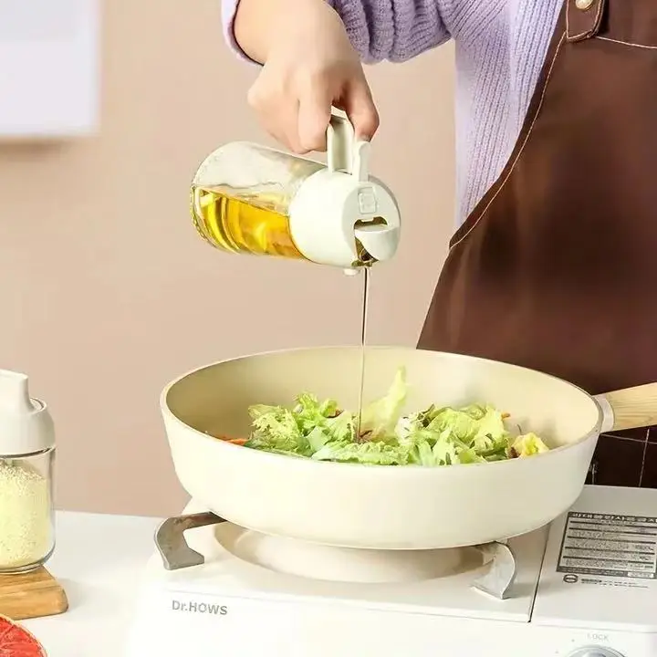 16-Unzen-Ölspenderflasche für die Küche, 2-in-1-Olivenölspender und Ölsprüher, 470-ml-Olivenölsprühflasche zum Kochen – Detail 11