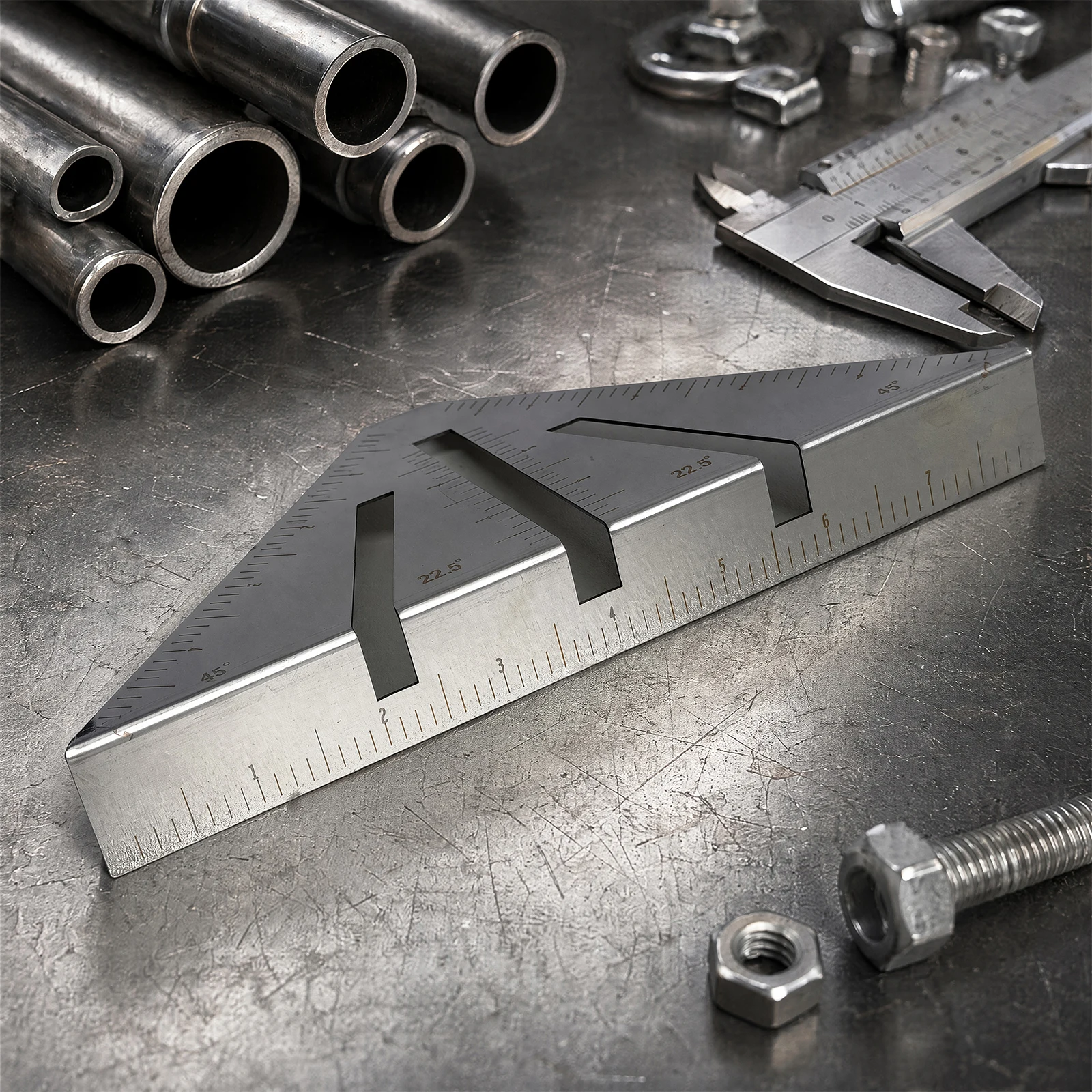 Metalworking Miter Square Ruler Multi-Functional Heavy Duty Miter Squares 45/90/22.5 Degree Angles for Metalworking Woodworking