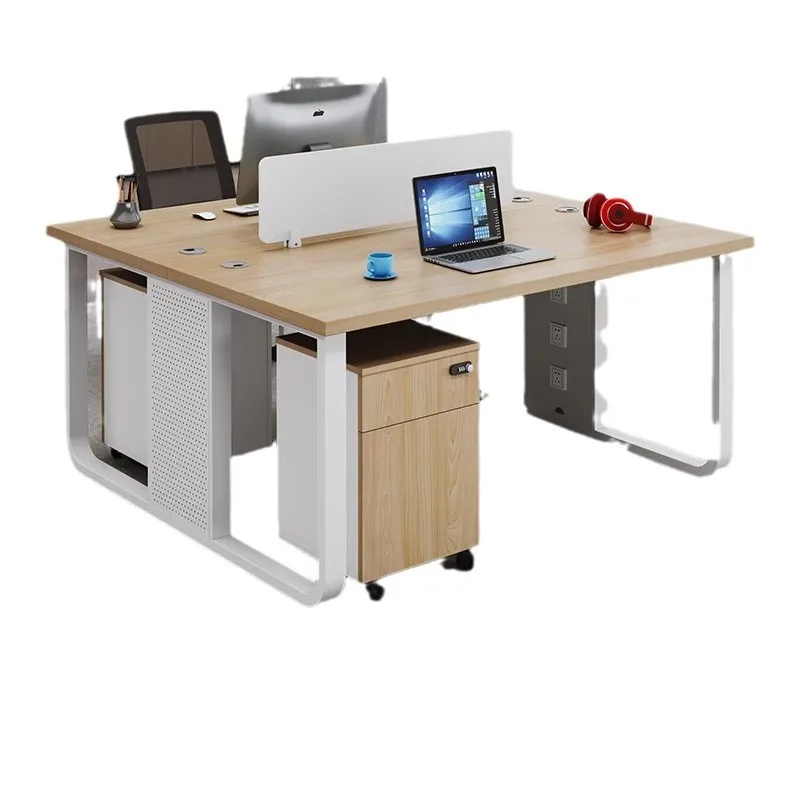 

Staff desk is simple and modern, 4 people, 6 card seats, 6 workstations, office furniture, four pairs of employees