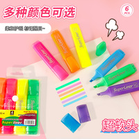 4/6pcs Pastel Color Macaron Highlighte Marker Water-Based Non-Bleeding Quick Dry Office Stationery School Supplies