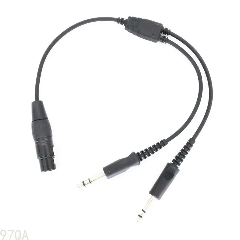 

97QA Clear & StableAudio with Aviation Headphone Cable Adapter Durable GAs to XLRs