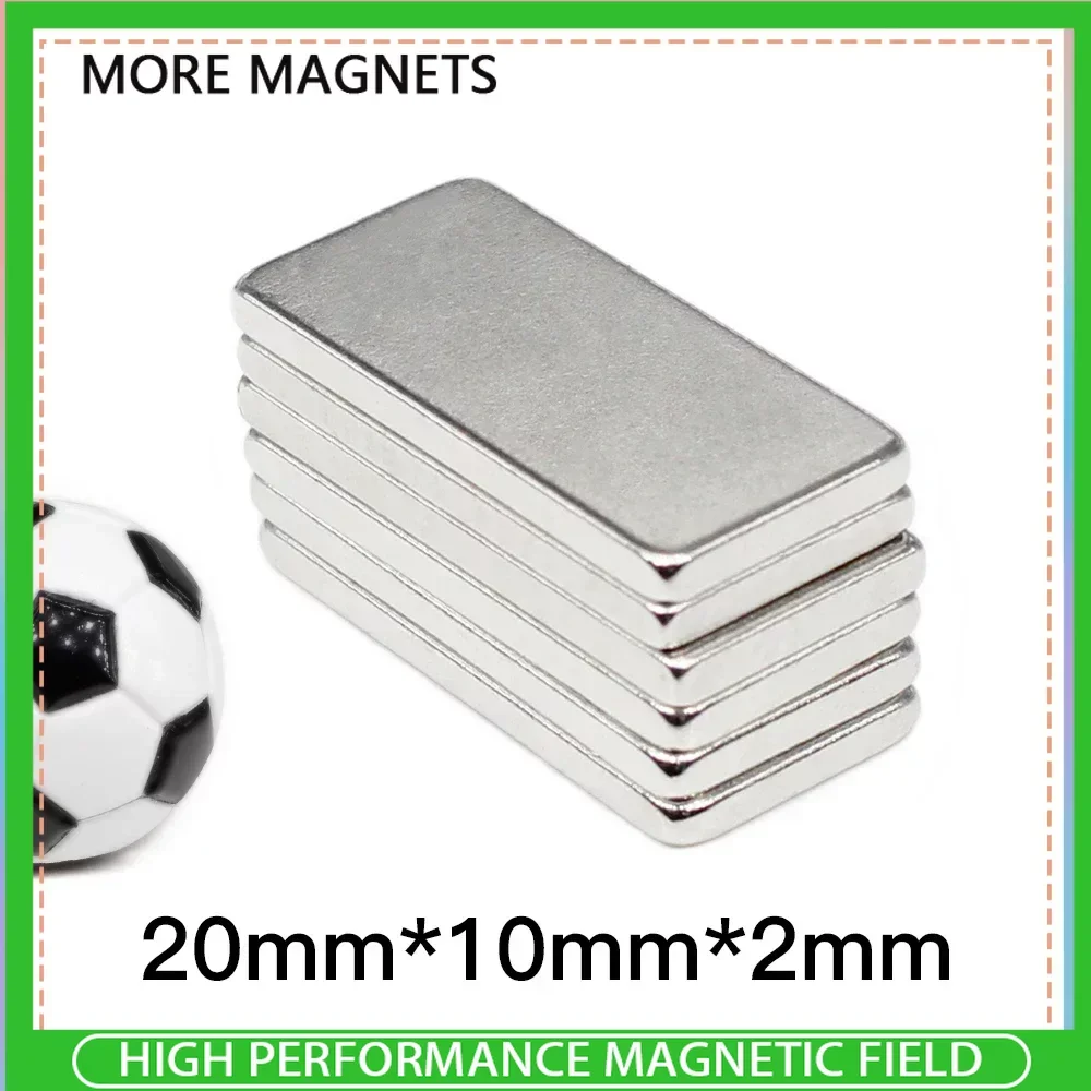 5/10/20/50/100pcs 20x10x2mm NdFeB Rare Earth Magnet Block Rectangular Magnets N35 Permanent Neodymium Magnet