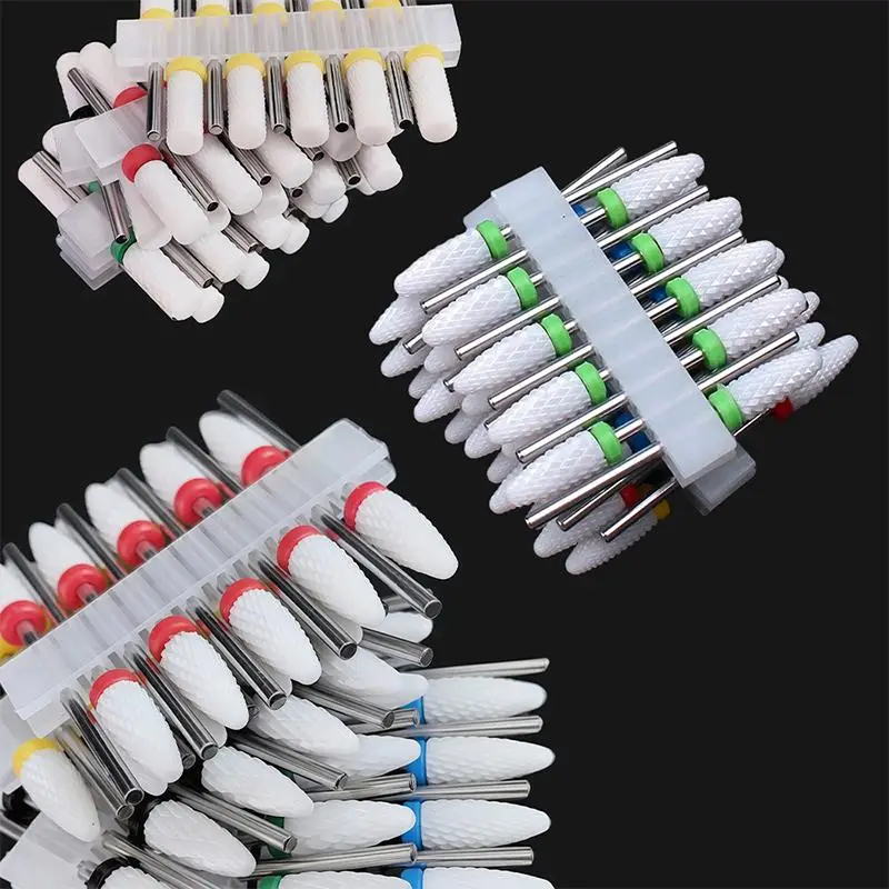 【10Pcs Rotate Burr Milling Nail Cutter Bits Electric Drill Machine Ceramic Nail Drill Bit Kit For Manicure Pedicure Tools】 - view 5