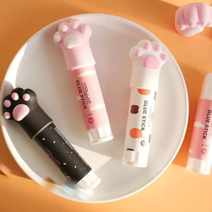 

Solid Glues Kawaii Cartoon Solid Glue Stick Cat Claw Cute Glue Stick Strong Adhesives for Student Stationery DIY Craft High Vis