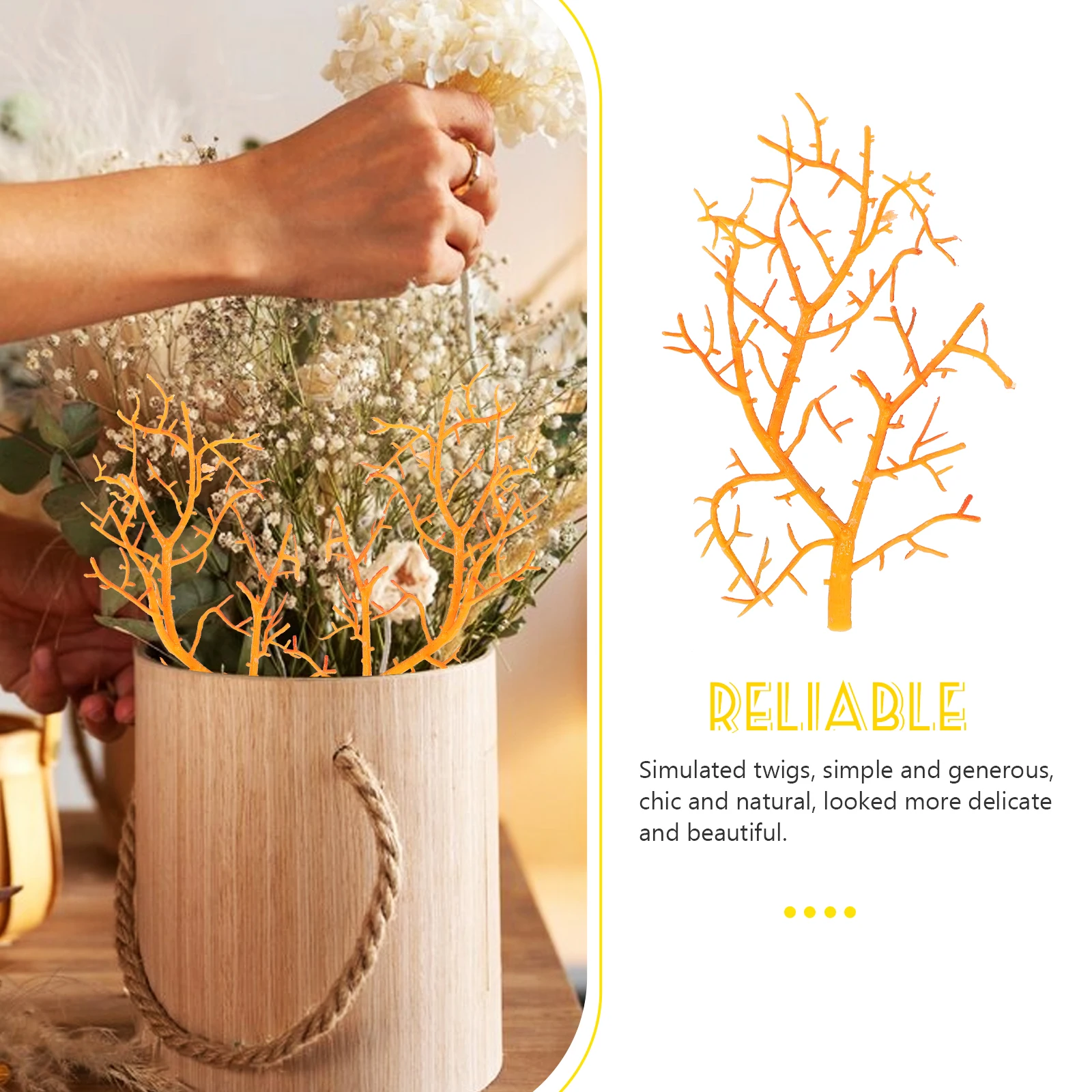 

6 Pcs Simulated Coral Branch Accessories Xmas Ornaments Artificial Tree Branches Plastic Twig Decor Fake