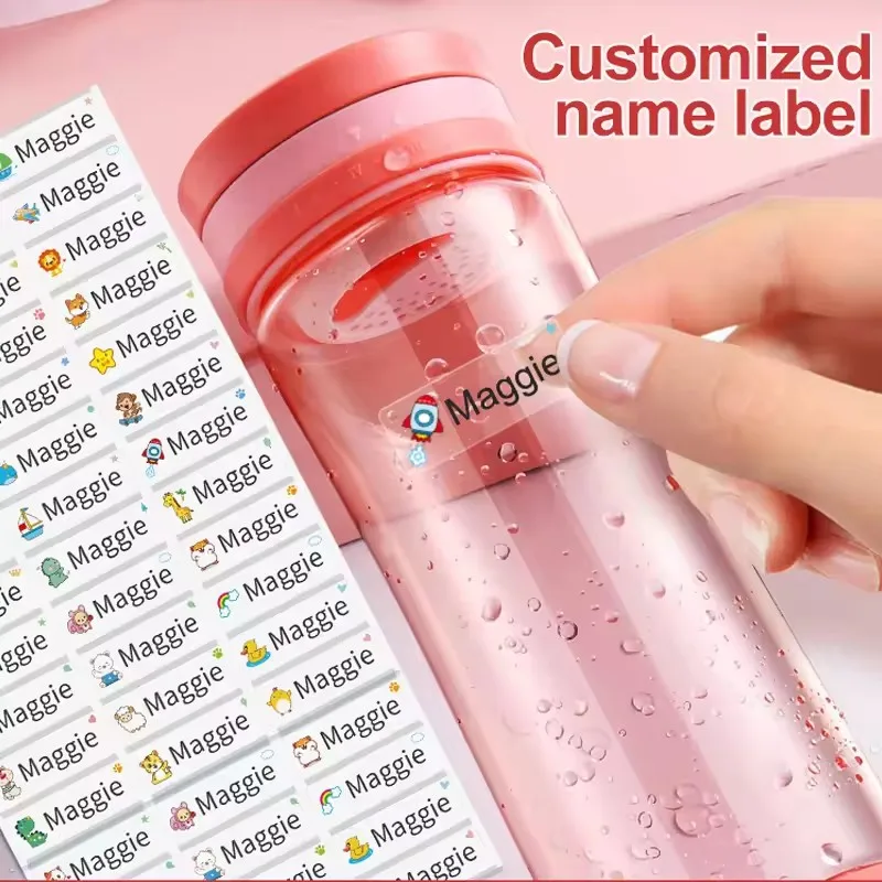 كوب ماء زجاجة رياضية شفافة مقاوم للماء اسم التسمية DIY بها بنفسك مخصص متعدد اللغات التسمية منتجات مكتب الأطفال والطلاب #1