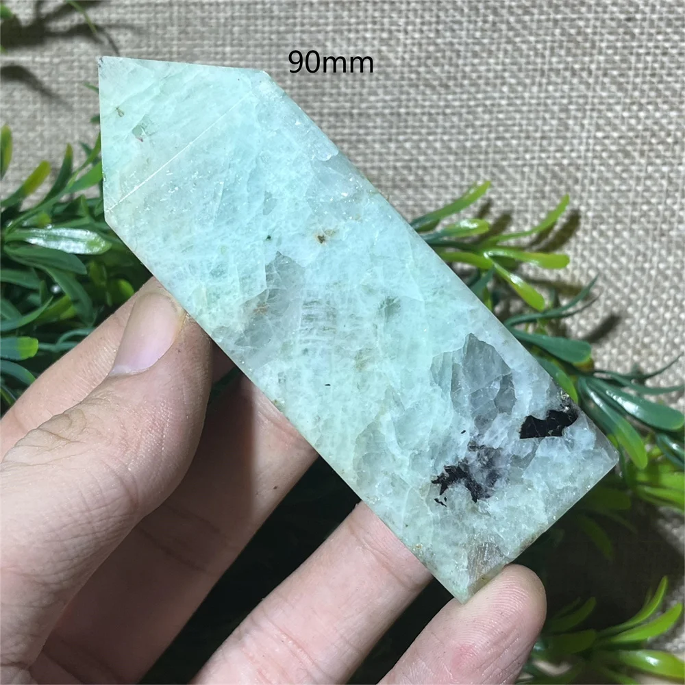 Natural Moonstone Verde Tower Point, Quartz Wand, Qualidade Crystal Stone, Reiki Beleza Minerais, Cura Espiritual, Decoração Home