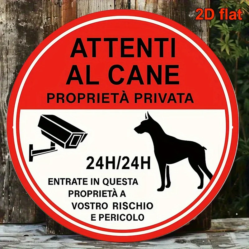2D Flat, 1pc 20x20cm  Round Italian Aluminum Sign 