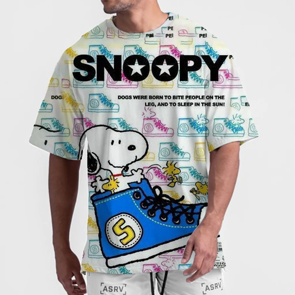 Mężczyźni Kobiety Peanuts Snoopy Flying Ace T Shirt 3D Odzież Nowość Koszulki z krótkim rękawem Crew Neck Graficzna koszulka dziecięca ﻿