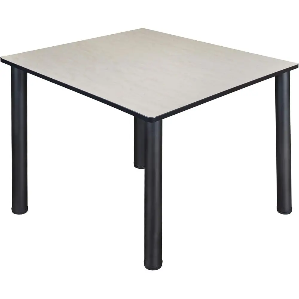 

Большой квадратный стол для кафе 48 дюймов - столешница из кленового дерева, черная рама