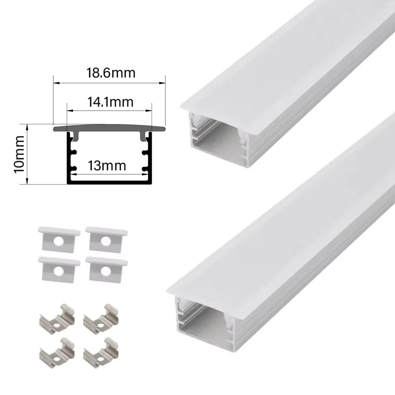 18.6x10mm LED Aluminum Profile Recessed Diffuser Embedded Aluminum Extrusion Light Strip Aluminium Profile