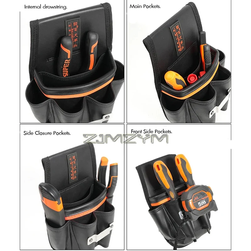 Electrician Tool Pouches | 6 Pockets for Tool Organizer | Utility Pouches for Men/Women/Carpenter/Electricians/Constructors