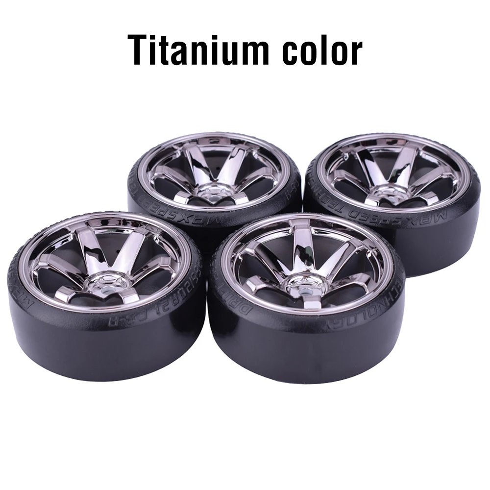 4PCS Hard Pattern Tyre Drift Tires Wheels 12mm Hex for HPI HSP 1:10 RC On Road Racing Car