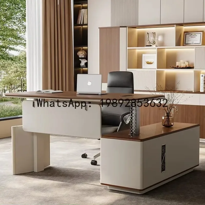 XL  Smart Electric Height Adjustable Executive Desk Office  Light Luxury High-End Feel President Desk Office Desk and Chair Set