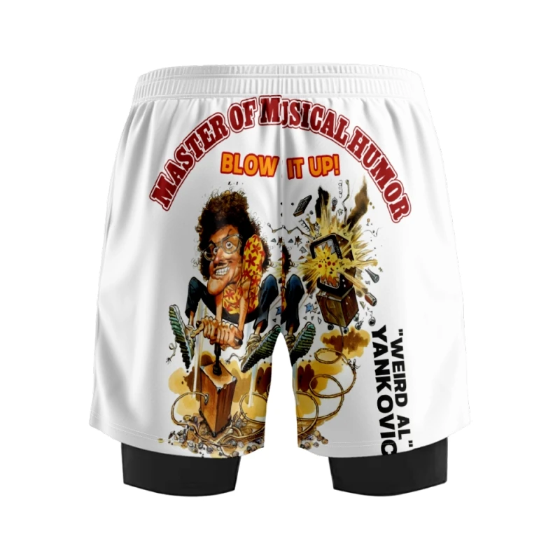 Yankovic Merch Print Поддельные две шорты Косплей Женщины Мужчины Мода Повседневная Уличная одежда