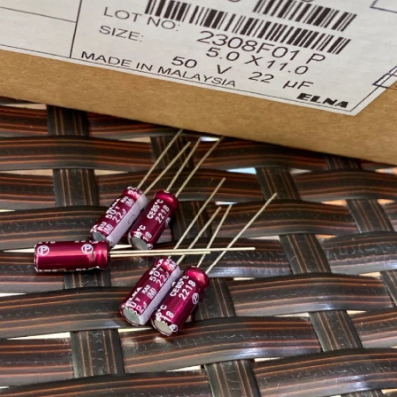 10PCS-100PCS  22UF 50V Japanese Ina ELNA Audio Capacitor 50V22UF 5 * 11 RA3 Purple Red Robe