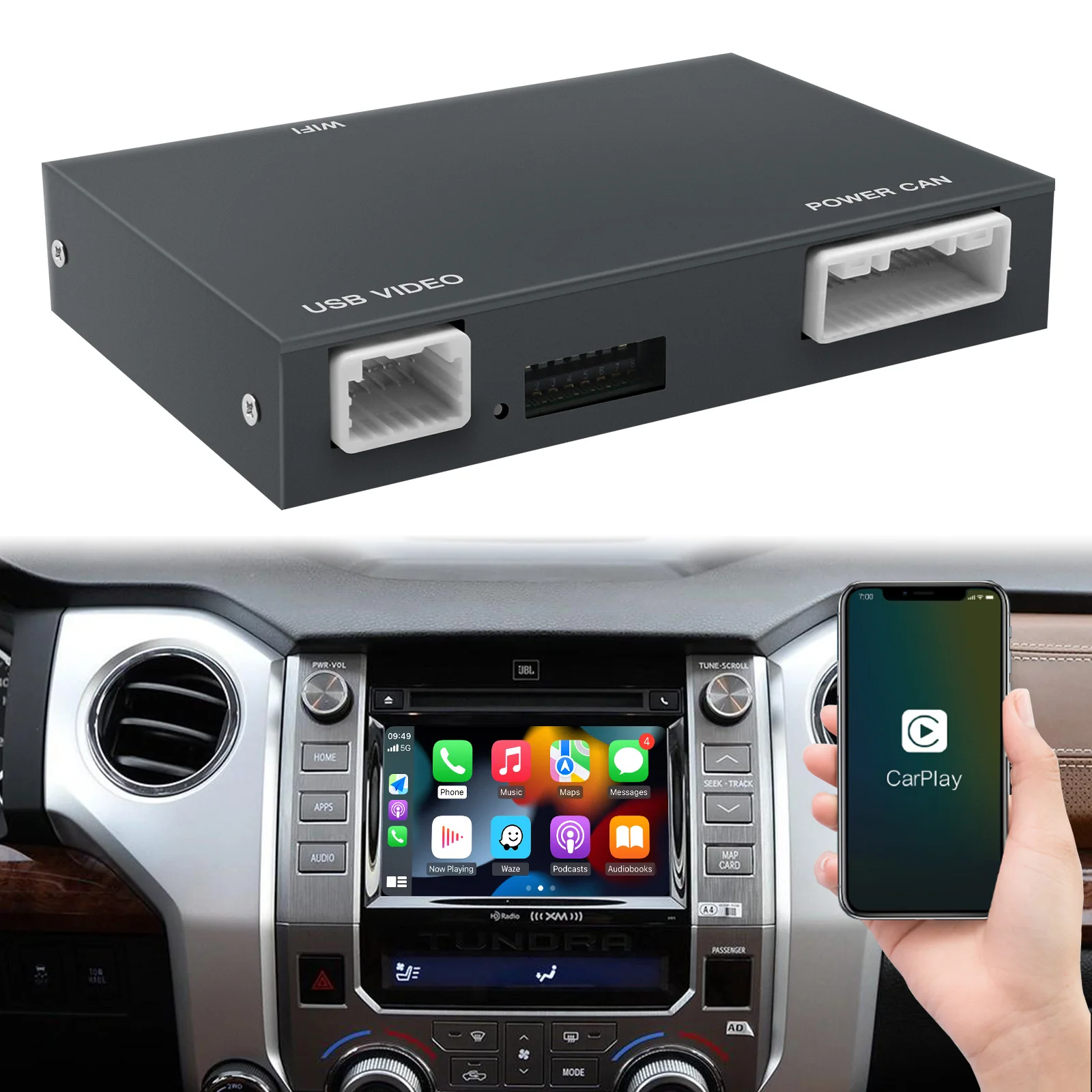 Wireless Carplay Android Auto Touch2 Entune2.0 System RAV4 Tundra Car Video Play Screen Mirroring