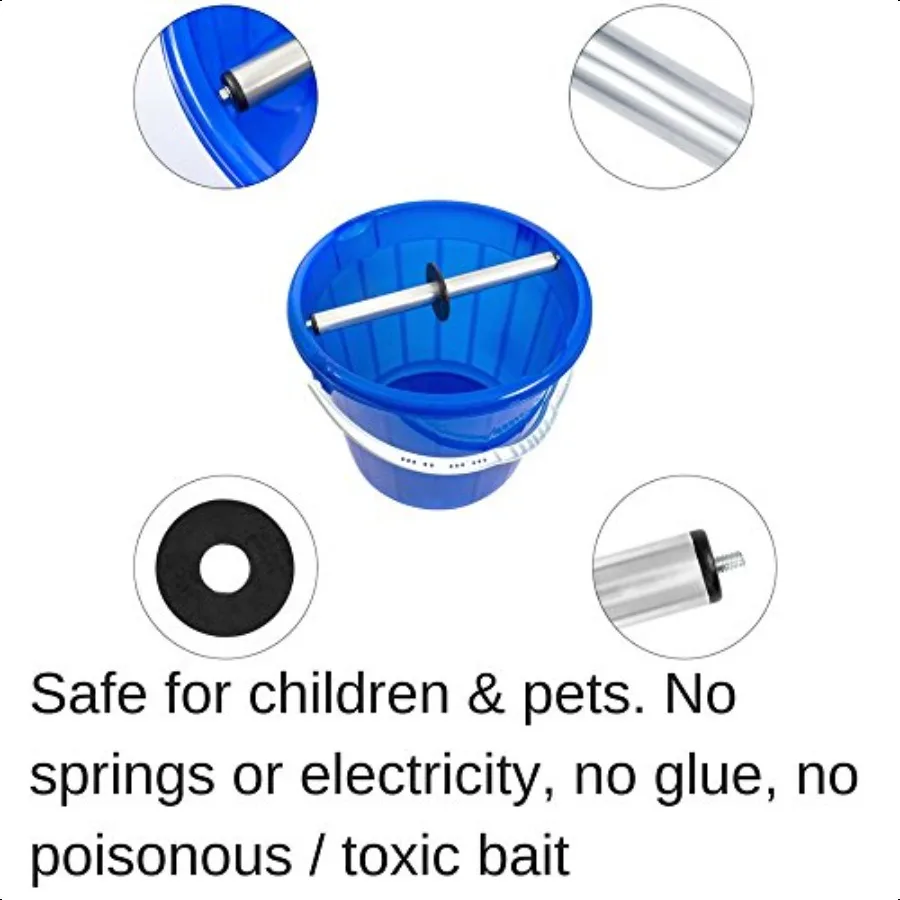 Mouse Trap Live Catch and Release Bucket Spin Roller with an Original Ring for Mice Rats Rodents. Humane. Auto Rolling Reset. S