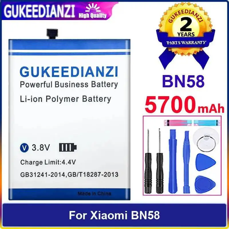 

High-Efficiency Mobile Phone Battery Premium Replacement 5700Mah For Xiaomi BN58