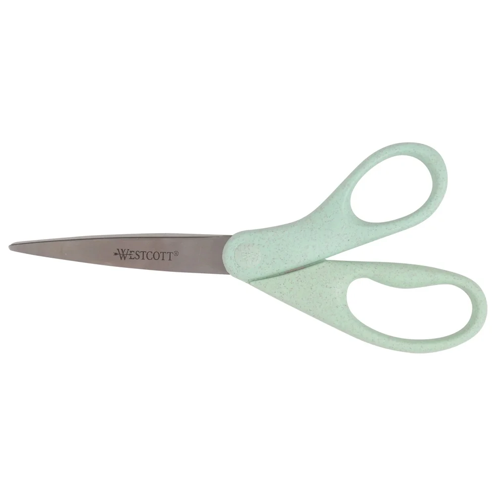 Eco-Friendly Crafting Scissors 3 Pack Recycled Rice Husks 8 Inch Stainless Steel Blades Lightweight Medium Duty Use Ideal Home