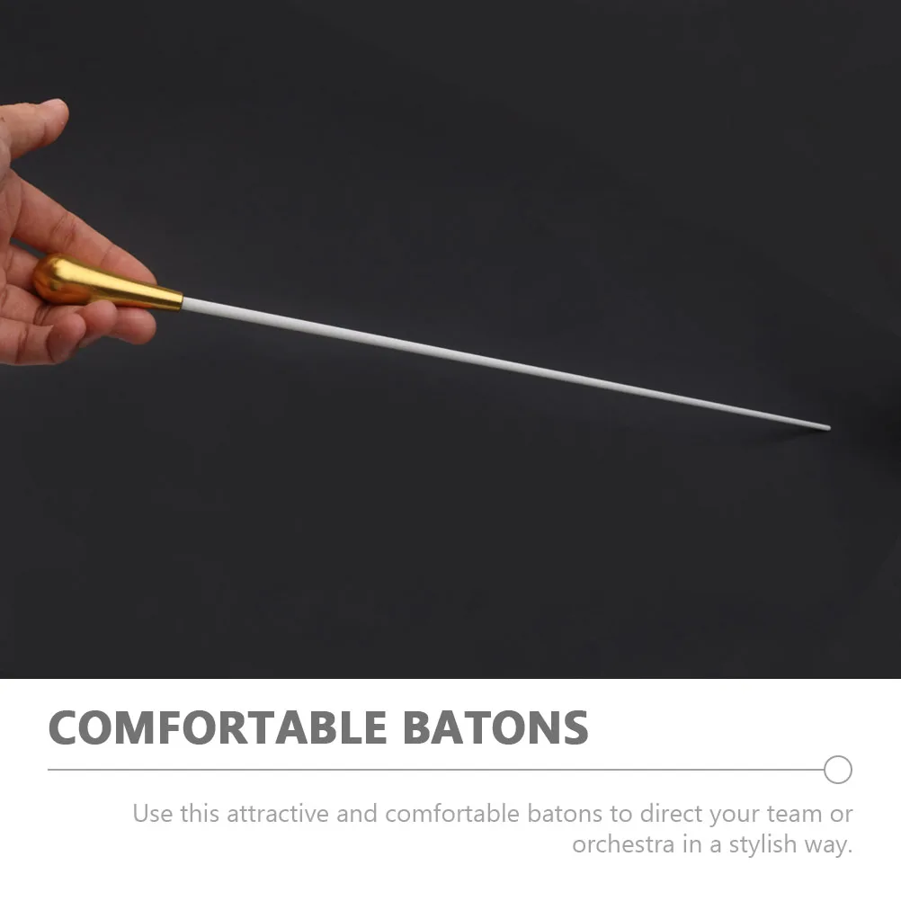 

2pcs Conducting Baton Light Metal Stick Portable Stage Conductor Accessories Durable Golden Show Performance