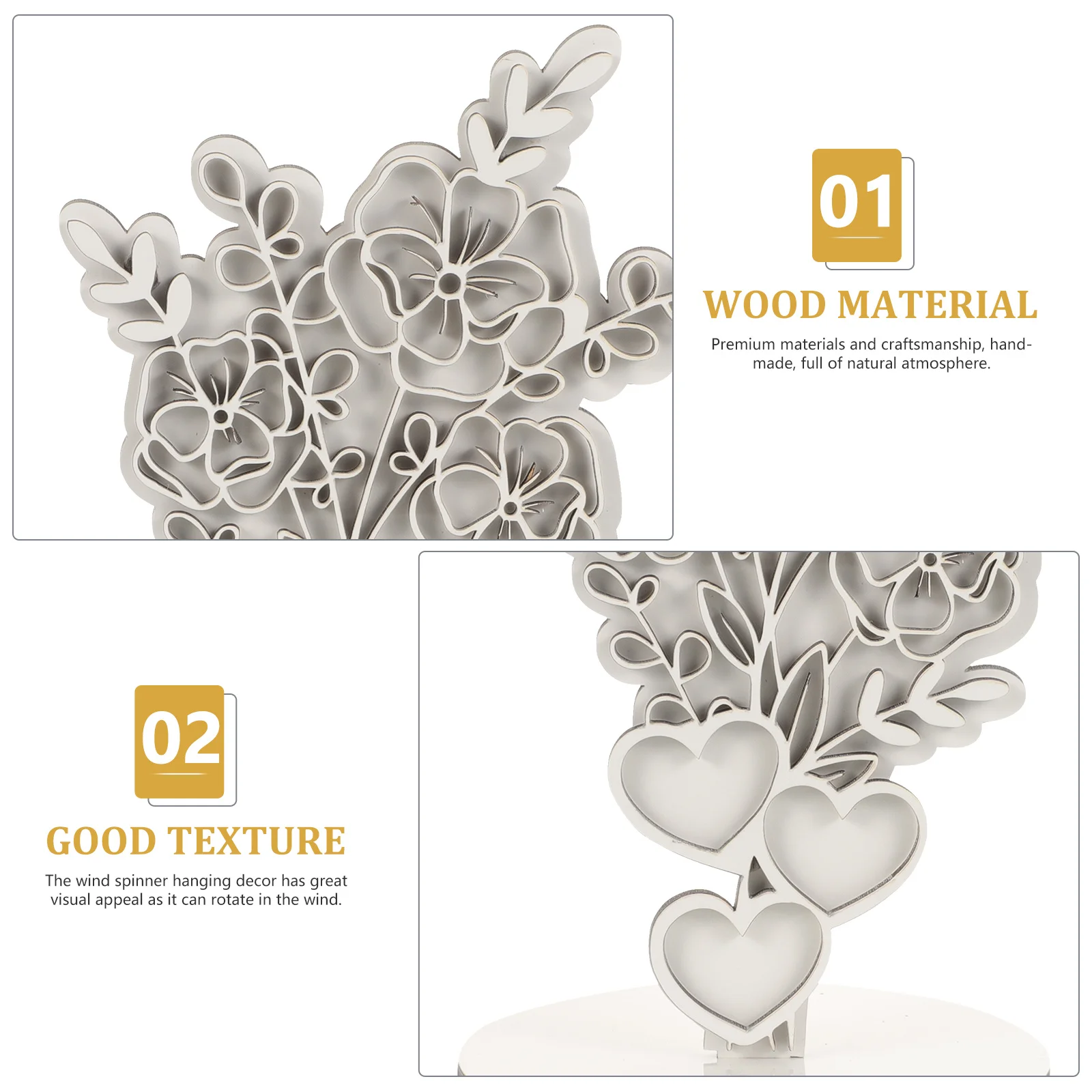 

Wood Sublimation Decor Fresh Flower Tabletop DIY Ornament for Yard Garden Patio Indoor Sublimation Flower Decor Blanks