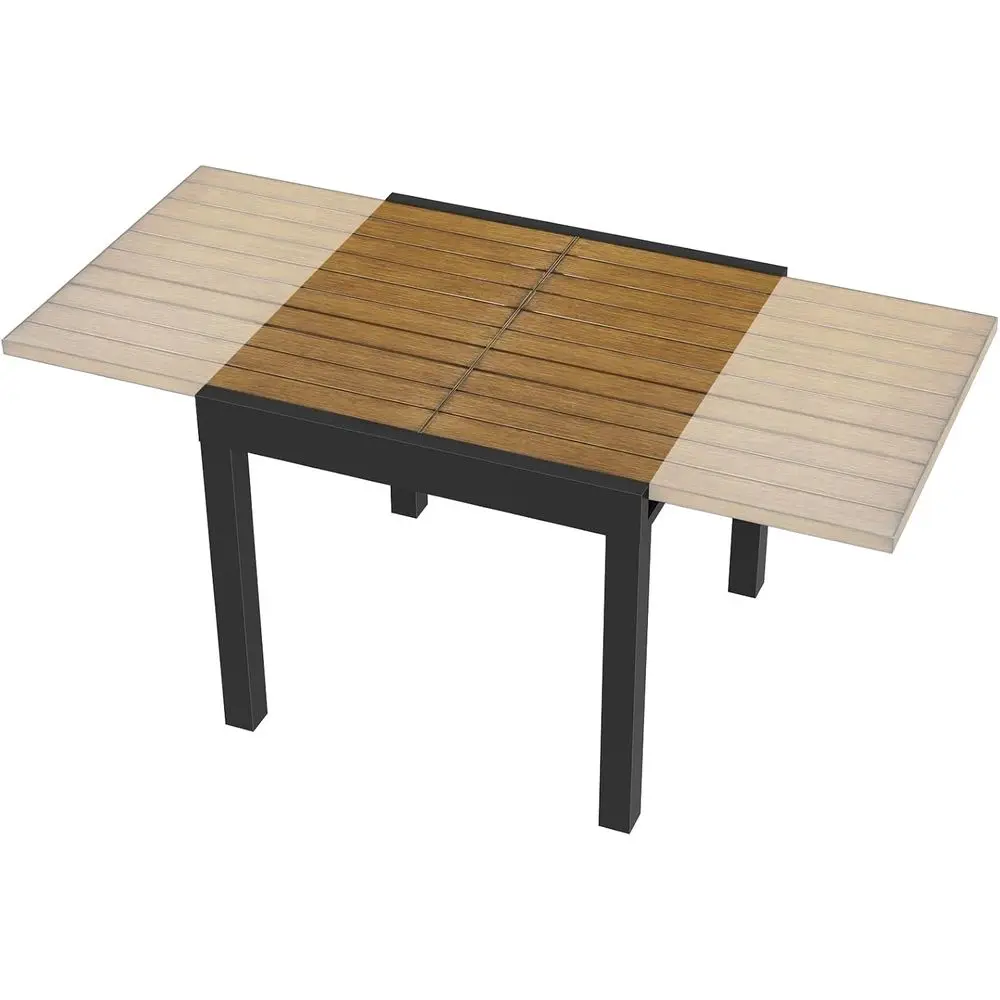 

Expandable Patio Dining Table, Rust-Free Aluminum, 4-6 Seater, 32-65 Adjustable for Indoor/Outdoor Use