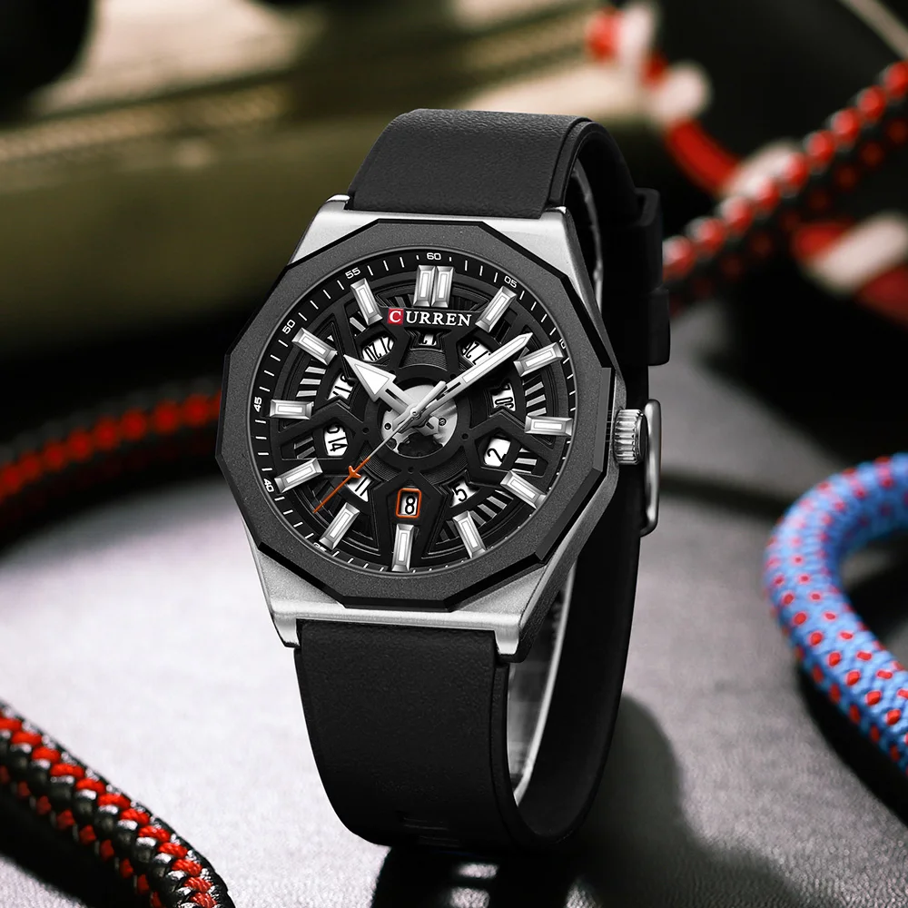 

CURREN мужские часы оригинальные часы многофункциональные высококачественные силиконовые ремешки модные повседневные деловые спортивные кварцевые водонепроницаемые