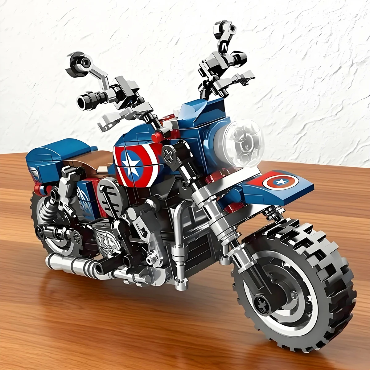 الطوب الفني كابتيان دراجة نارية الطوب الإبداعي كتل الدراجات النارية الأمريكية نموذج بناء اللعب مجموعة هدايا الحفلات #1