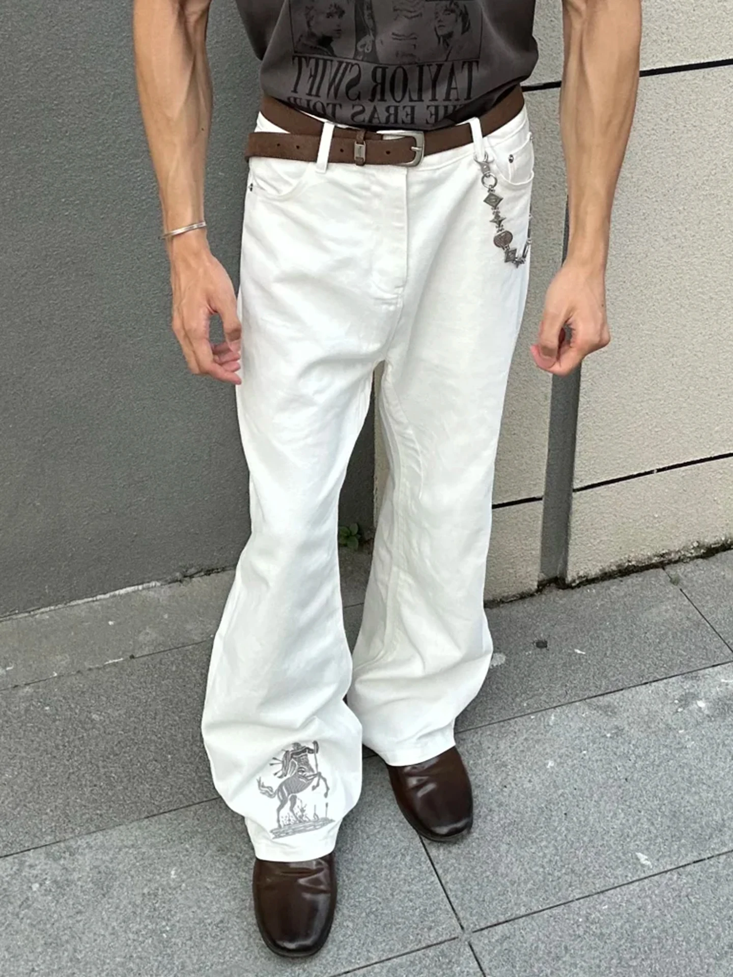 

Retro American Waed Jeans Men's 2026 Year New High Street Slim Fit Straight Leggings Pants Casual Loose Version