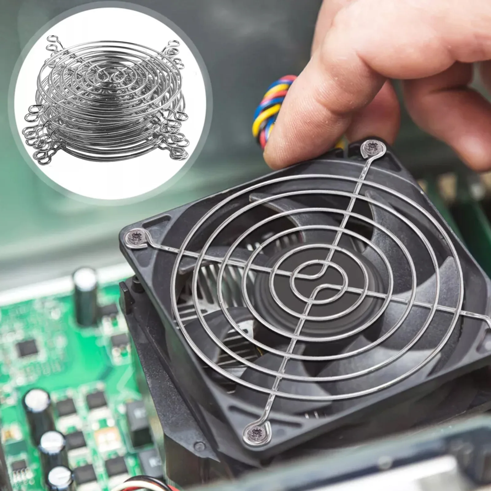 Protección contra daños Cubierta de rejilla de ventilador de refrigeración de metal Fácil instalación Eficiencia de enfriamiento mejorada Protección contra la radiación