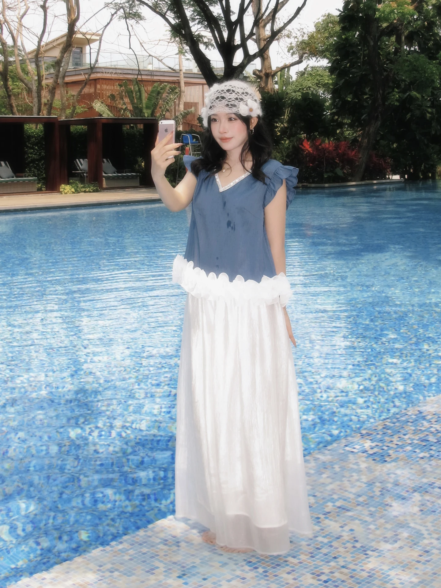 

Комплект ME Tang Hai Bay: Модный повседневный костюм из двух предметов с брюками, имитирующими древесную текстуру, для женщин