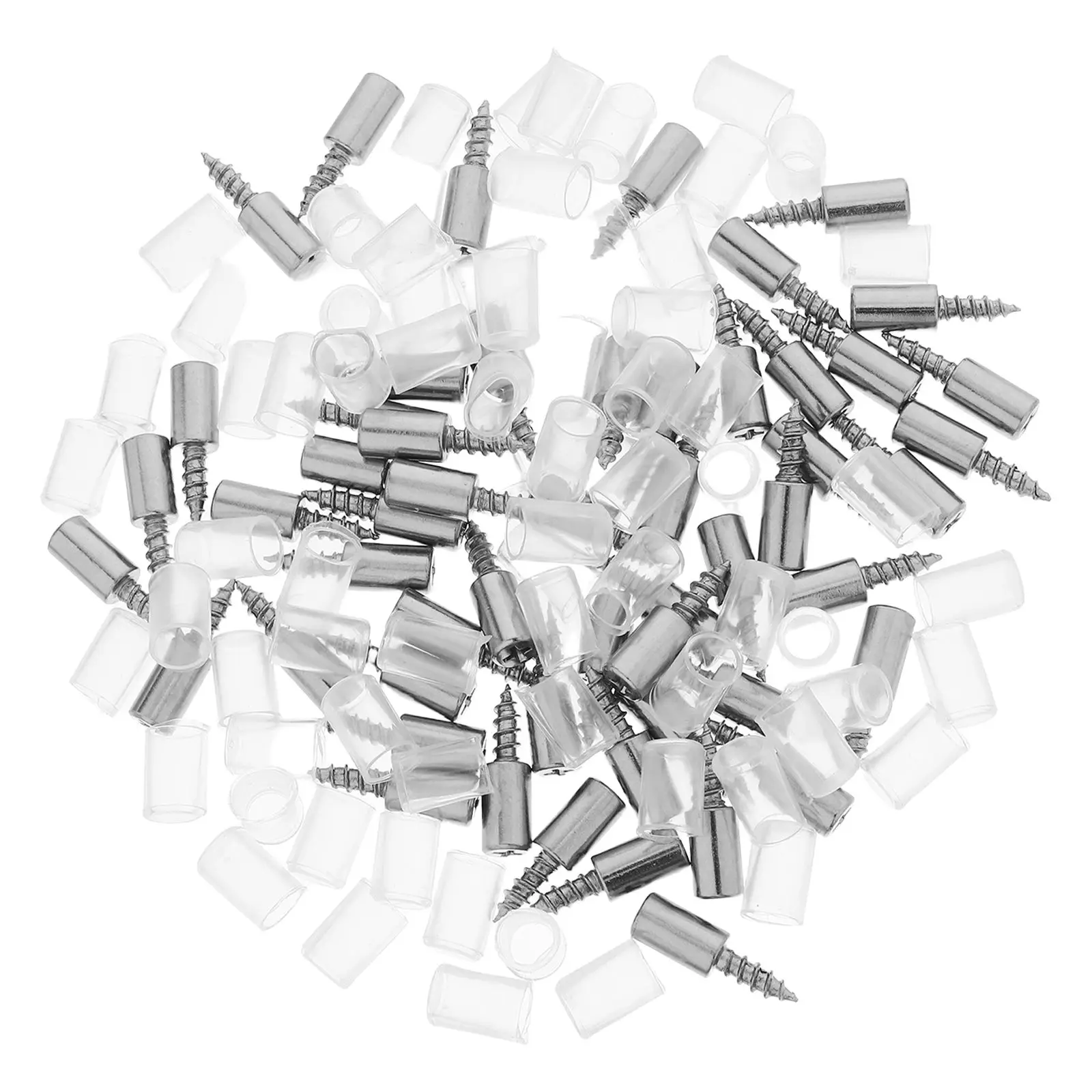 

50pcs Cabinet Laminate Support Self Tapping Screw Shelf Bracket Integrated Screw Pegs Clapboard Holder with Non-Slip Sleeve for
