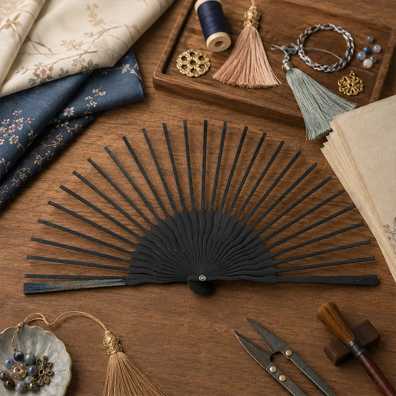5pcs Unfinished Fan Fram Bamboo Folding Fan Frame For Diy Crafts Japanese Style Spines Ideal For Weddings Parties Home Decor