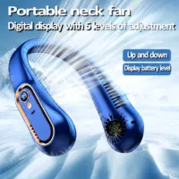 Hanging Neck Fan Digital Display Power Ventilador Bladeless Neckband Fan Portable Mini Air Cooler USB Rechargeable Fan