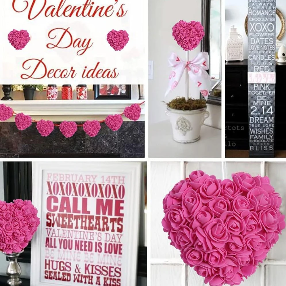 

50/100pcs Artificial Flower Foam Rose Valentine's Wedding Bridal Bouquet Decor DIY Gift Box Wreath Home Room Outdoor Yard Garden