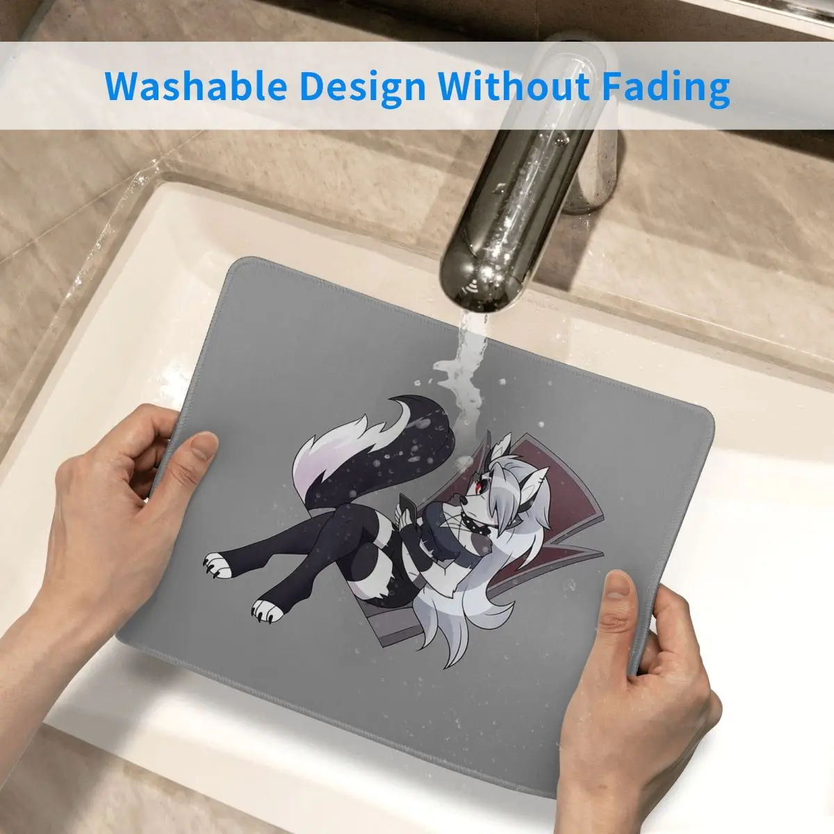 لوحة ماوس Helluva Boss Loona لوحة مفاتيح الكمبيوتر ماوس حصيرة ألعاب الكمبيوتر المحمول حصيرة مكتبية ملحقات المكتب مفارش الطاولة