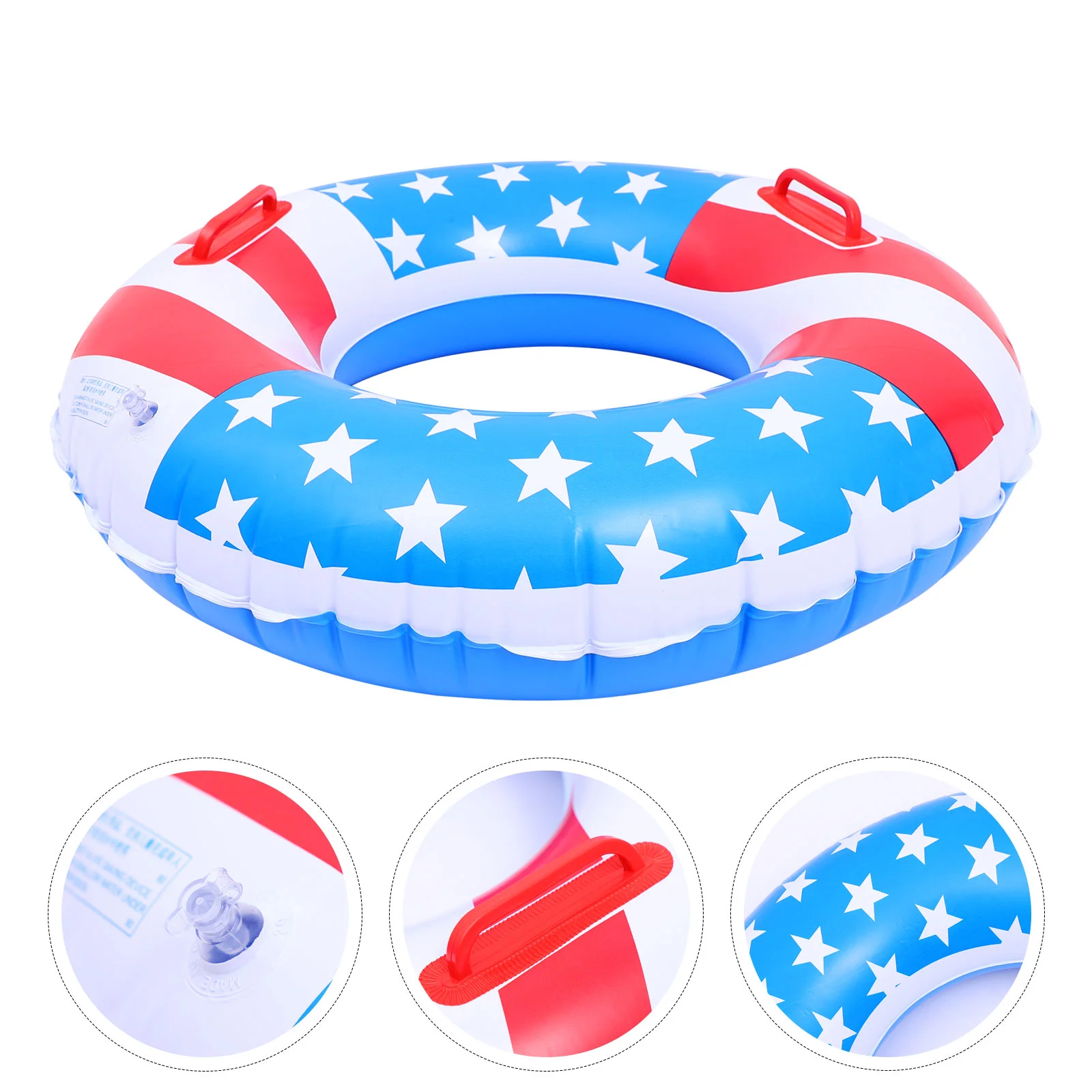 

Flag Swimming Ring Patriotic Party Decoration Pool Floats Adult Sequin Floating PVC Inflatable