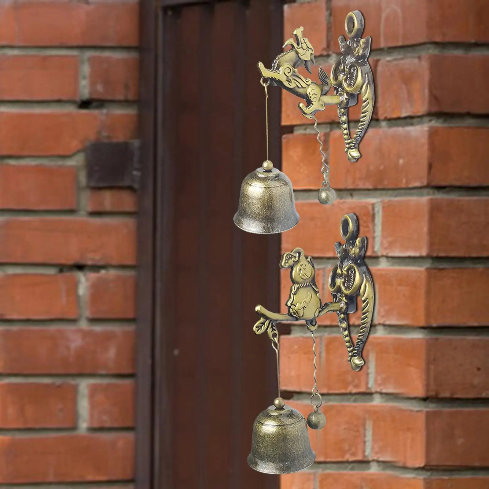 Timbre de puerta de entrada de aleación, campanas de viento para adornos de granja