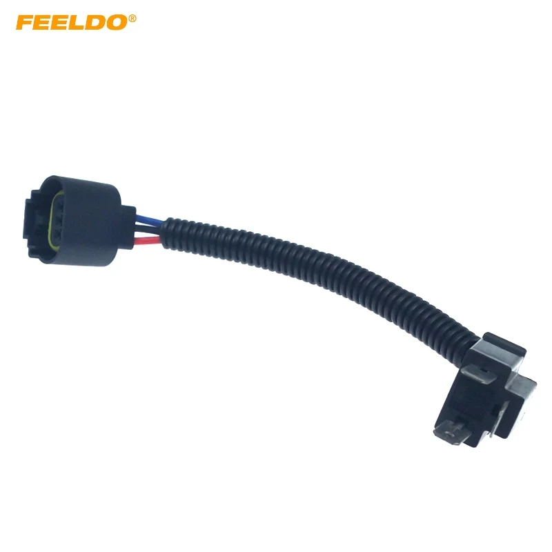 FEELDO 1PC Car Light Bulb Lamp Socket Adapter H13-21 To H4-11 LED HID Headlight Wiring Cable Connector Plug